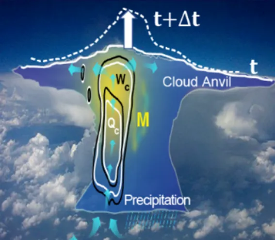 A simplified diagram showing the circulation patterns of the earth